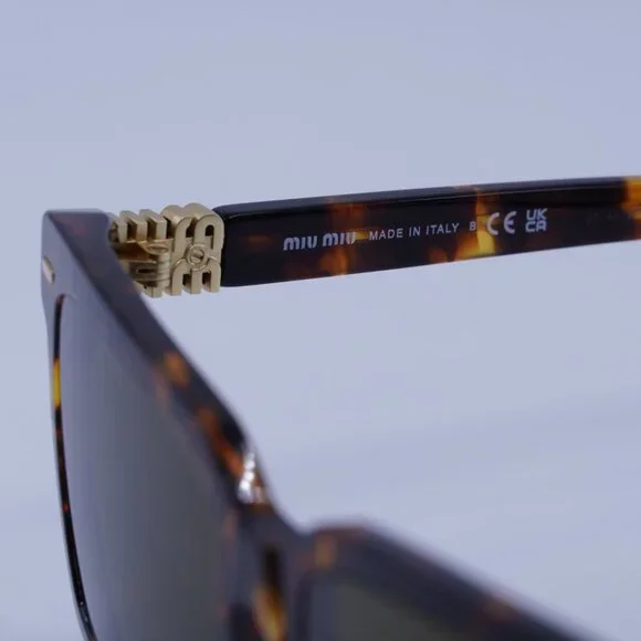 Miu Miu MU13ZSF VAU01T Sunglasses Honey Havana Rectangle Frame